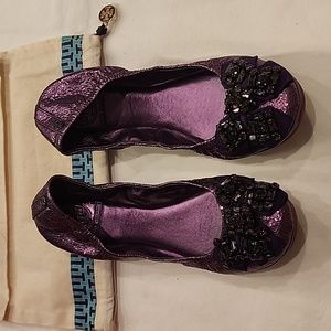 Tory Burch Azalea ballet slipper purple sz 9